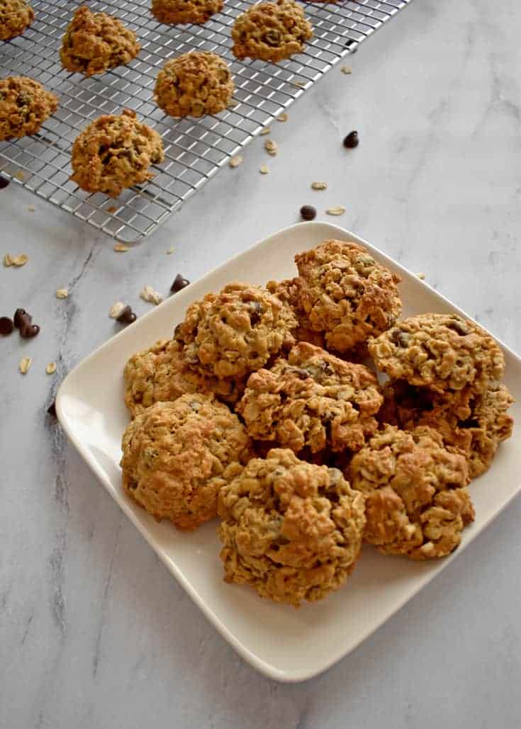 Gluten Free Oatmeal Cookies on white plate