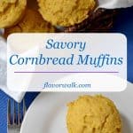 Savory Gluten Free Cornbread Muffins, filled with robust corn meal flavor, make a hearty side dish for your favorite chili, soup, or stew. #glutenfree #cornbread #muffins #sidedish
