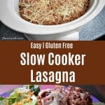 Easy Gluten Free Slow Cooker Lasagna is hearty and delicious. The slow cooker brings out all the yummy flavors in this tasty dish! | Flavor Walk