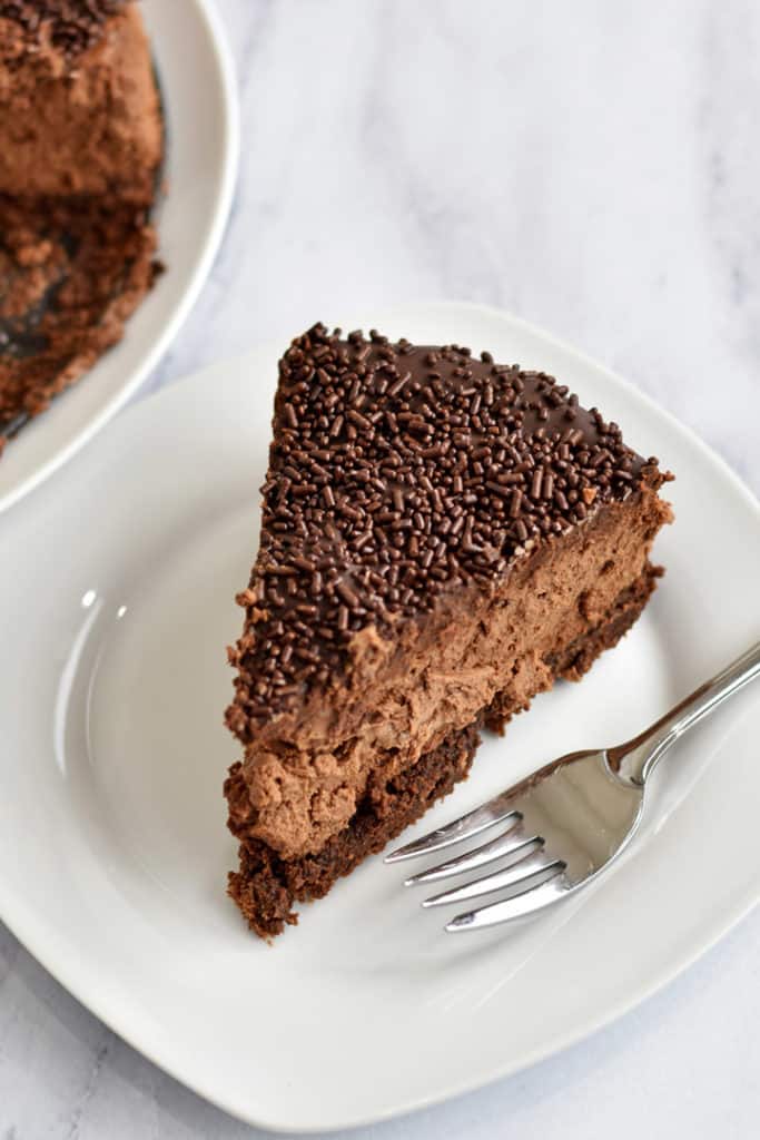 Chocolate Brownie Cheesecake {Gluten Free} - Flavor Walk