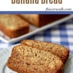 If you like the flavor of bananas, you’ll love this homemade banana bread. This quick bread is so tender and tasty, no one will guess its gluten free! #glutenfreerecipes #bananabread