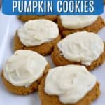 These Gluten Free Pumpkin Cookies, with cream cheese frosting, are a must-try for pumpkin fans! They’re soft, sweet, perfectly spiced, and packed with pumpkin flavor. If you want to satisfy those pumpkin cravings, look no further than this flavorful cookie recipe! #glutenfreerecipes #pumpkincookies #glutenfreecookies