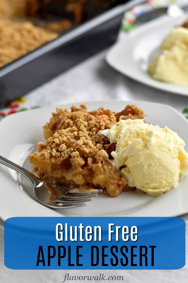 This Gluten Free Apple Dessert is the perfect treat for apple lovers. The sweet apple filling sits on a streusel crust and is topped with more delicious streusel. If you’re a fan of apples, you have to try this yummy dessert!
