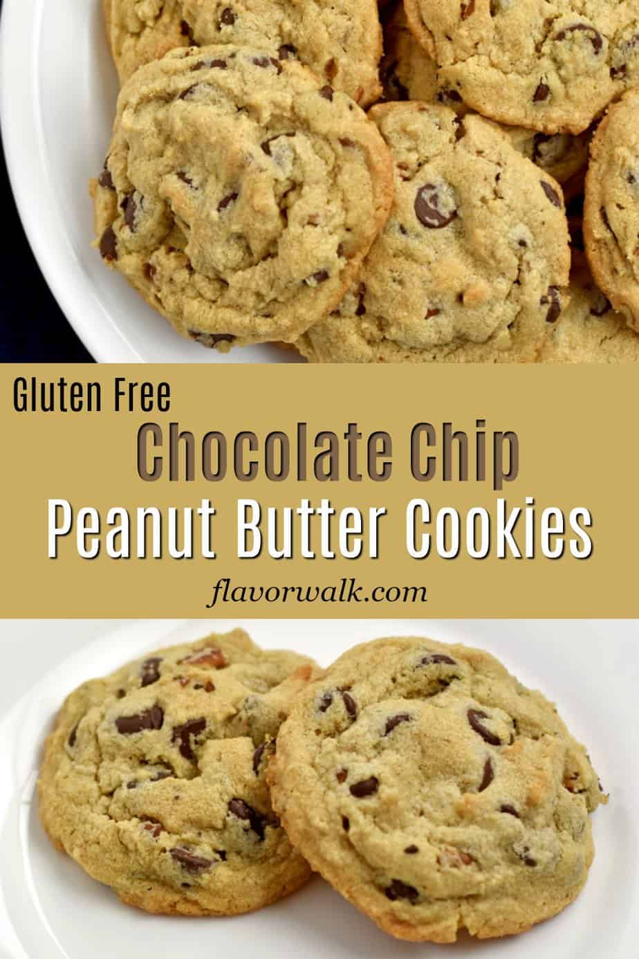 These are the best gluten free chocolate chip peanut butter cookies! They are crisp around the edges, but soft and tender in the middle. Love the combination of chocolate and peanut butter? These gluten free cookies are for you!