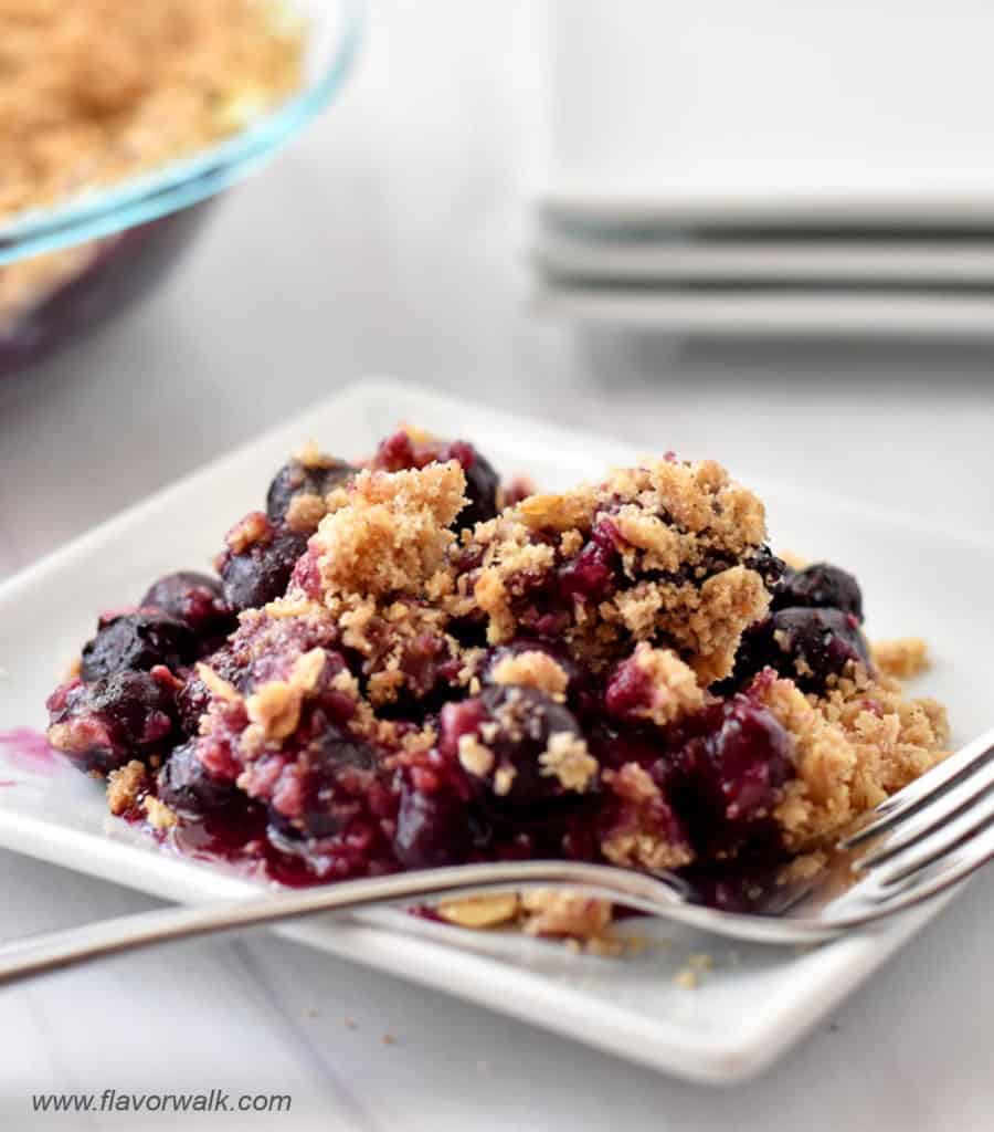 Easy Gluten Free Blueberry Crisp - Flavor Walk